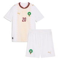 Maroko Ayoub El Kaabi #20 Vonkajší Detský futbalový dres MS 2026 Krátky Rukáv (+ trenírky)